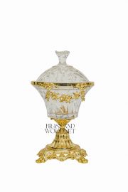 بنبونيرة بغطاء كريستال – قاعدة  ( نحاس ذهبي )