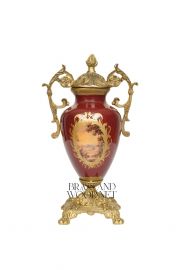 فازة خزف لون نبيتي - نحاس معتق