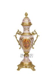 فازة خزف لون روز - نحاس معتق