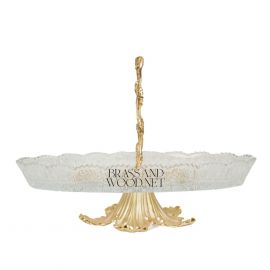 شيالة حلوى كريستال - نحاس مطلي ذهب 