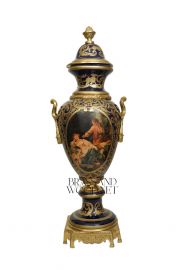 فازة خزف سيفر لون كحلي - نحاس معتق