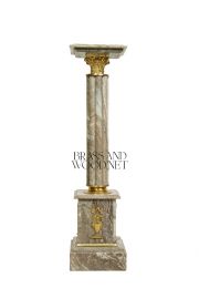 عمود رخام مع نحاس لون رمادي - أبيض - حلية كاس