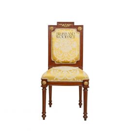 كرسي سفرة خشب بدون مسند - بني 