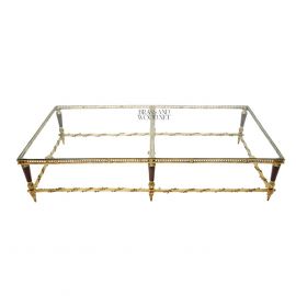 طاولة وسطية نحاس – سطح زجاجي