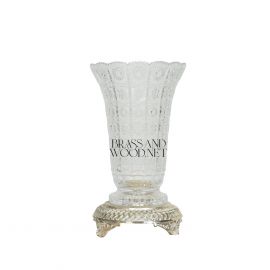 فازة كريستال بيضاوية ( نحاس فضي )