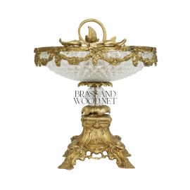 Antique Fruit Platter – Brass & Crystal 