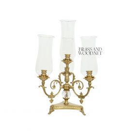 شمعدان كريستال  4 شمعة ( نحاس معتق )