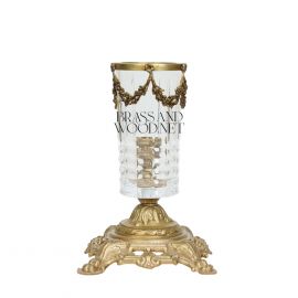 شمعدان كوبيه مفتوح كريستال ( نحاس معتق )