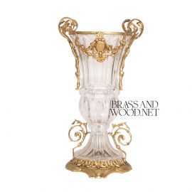 فازة كاس كريستال كبير ( نحاس معتق )