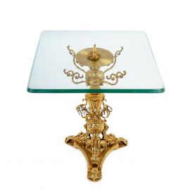 Brass Side Table (Glass Top)