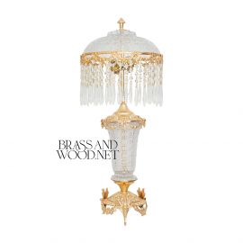 أباجورة شابوه كريستال  - نحاس مطلي ذهب