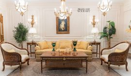 طقم صالون مكون من كنبة + 2 كرسي