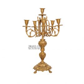 شمعدان 6 شمعة - نحاس معتق