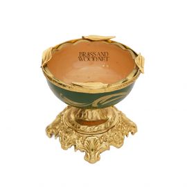 طفاية خزف لون اخضر- نحاس مطلي ذهب