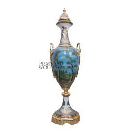 فازة خزف ارضية ( نحاس معتق )