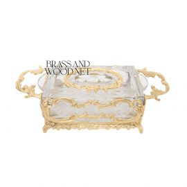 علبه مناديل كريستال شفاف ( نحاس ذهبي )