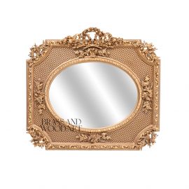 برواز خشب وريزن – خلفية مرآة بيضاوية