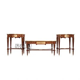 طقم طاولات خشب و نحاس ماركتريه 