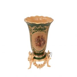 فازة خزف لون -اخضر ( نحاس ذهبي )