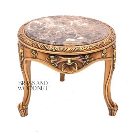 طاولة ركنية دائرية مدهب