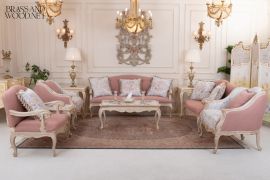 طقم صالون شامبين مكون من (2 كنبة 2 مقعد – 4 كرسي)