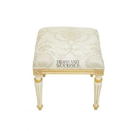 بف كرسي تسريحه ابيض خشب 