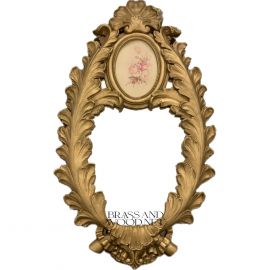برواز مرآة ريزن وخشب – إطار ذهبي ورد