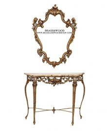 Brass Console Table (Classic Mirror Frame)
