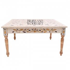 Square Coffee Table (Wood & Shells)