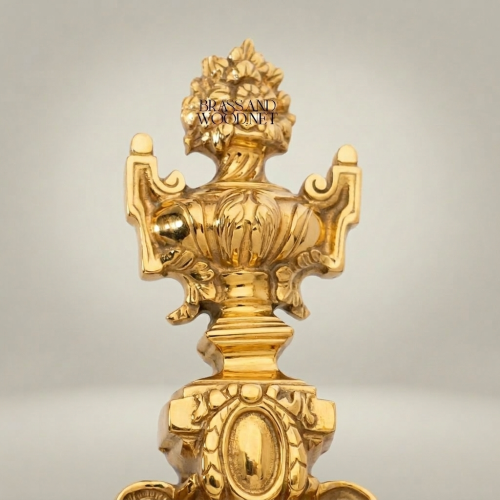 Baroque Gilded Cartel Wall Clock with Urn Finial & Acanthus Scrollwork