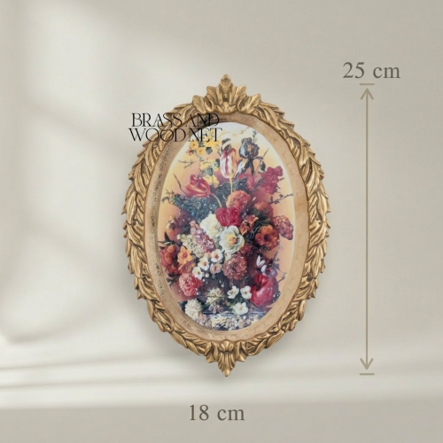 Baroque Oval Decorative Wall Plate - Ornate Floral Botanical Print