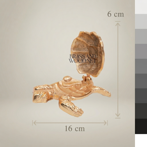 Brass Turtle Hinged-Shell Ashtray – Sculptural Figurine Box