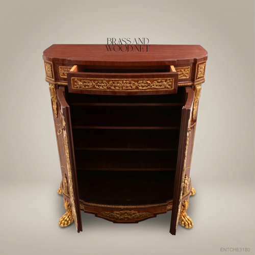 Empire Mahogany & Gilt Bronze Commode with Claw Feet
