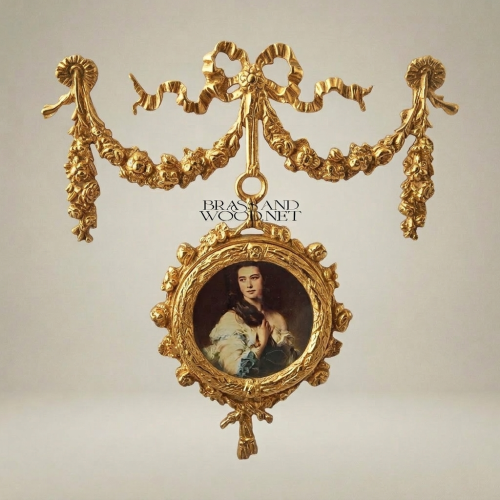 Louis XVI Gilt Brass Hanging Portrait Medallion with Rose Garland Swag