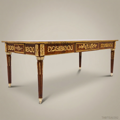 Louis XVI Neoclassical Tea Table with Gilt Bronze Ormolu Mounts