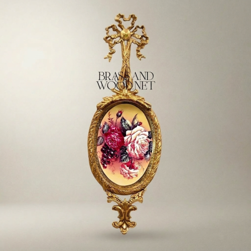 Louis XVI Oval Floral Medallion Wall Plaque - Gilded Ribbon Crest & Acanthus Base