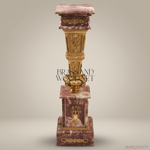 Napoleon III Marble & Gilt Bronze Pedestal Column