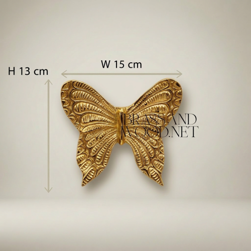 Rococo Brass Butterfly Ashtray - Intricately Engraved Wing Relief