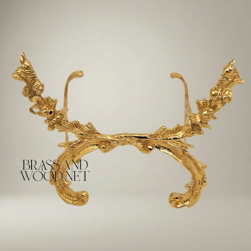 Rococo Brass Decorative Plate Stand - Acanthus Scroll Easel