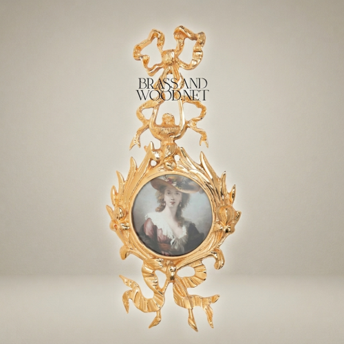 Rococo Brass Oval Wall Picture Frame with Ribbon Bow Acanthus Surround Brass and Wood Gold Front | Brass & Wood