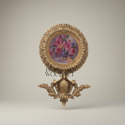 Rococo Double Round Wall Plate Set with Pineapple & Floral Crown Finials