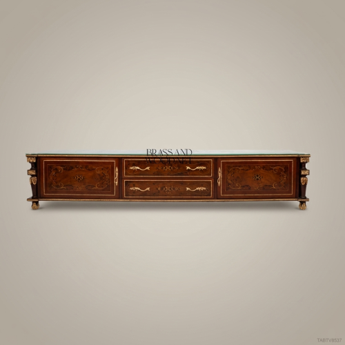 Empire Marquetry TV Cabinet with Gilt Bronze Mount — image 1