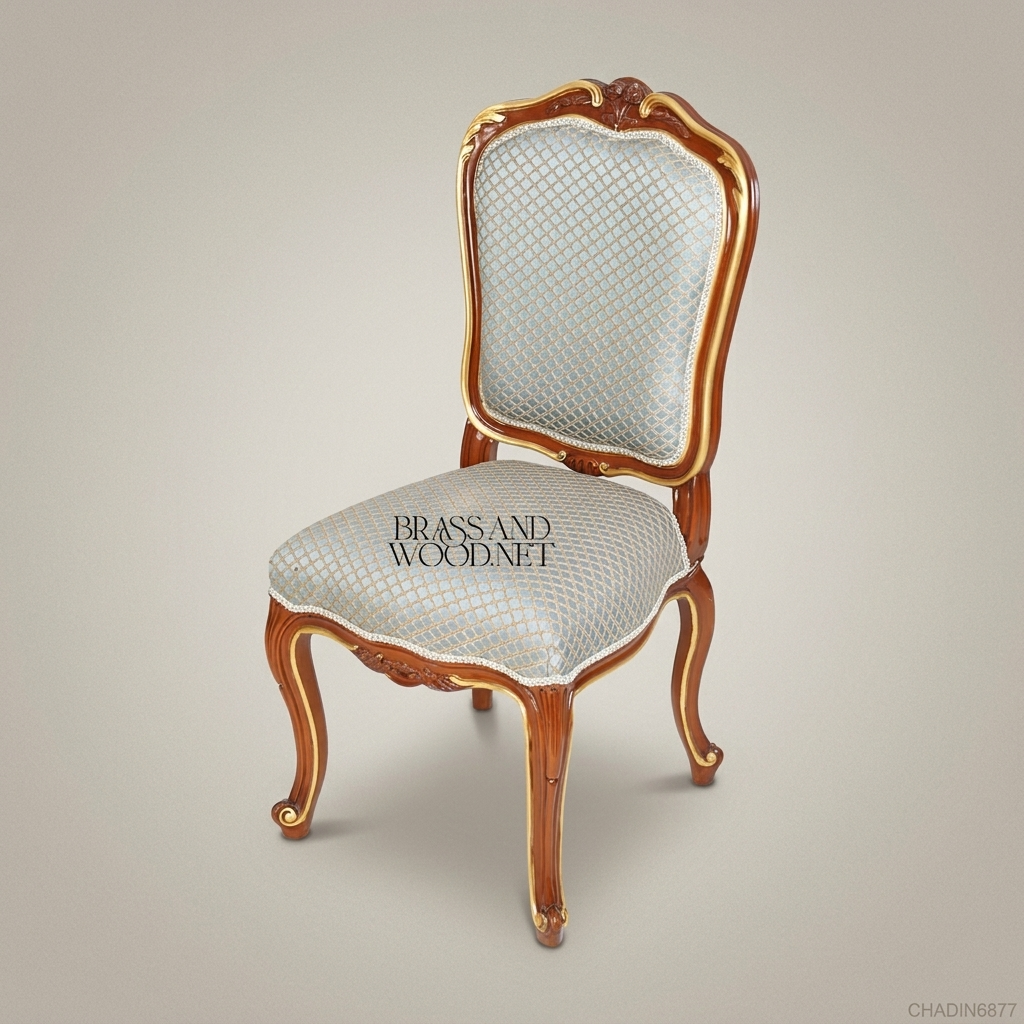 Louis XV Dining Chair with Gold Leaf Cabriole Legs (Without Arms)