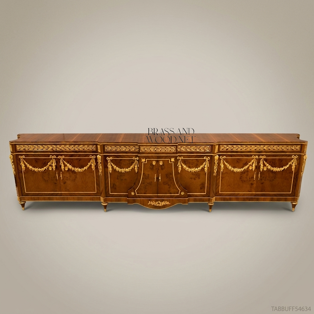 Brass & Wood Louis XVI Ormolu-Mounted Buffet