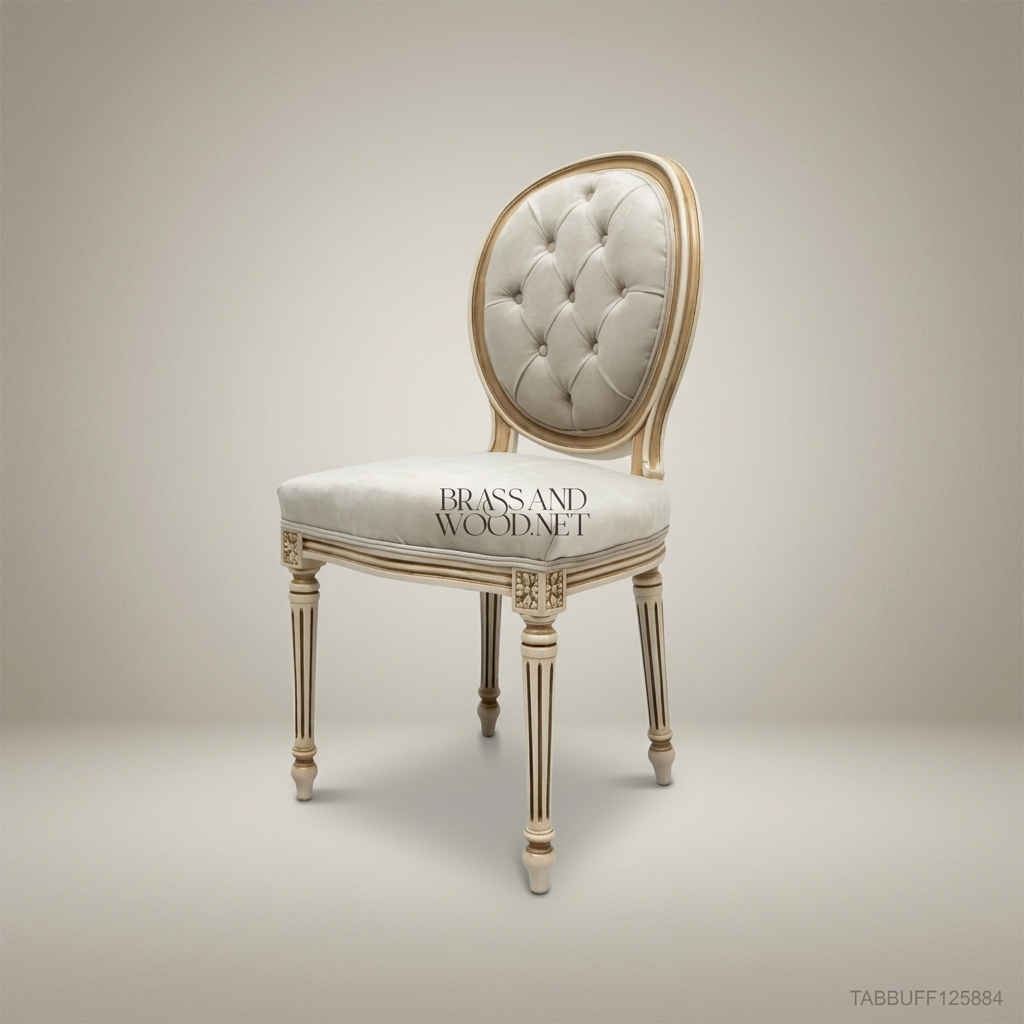 Louis XVI Dining Chair with Tufted Oval Back (Without Arms)